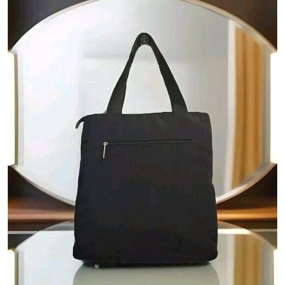 Lapagayo Hobo Shoulder Bag Tall Rectangle Purse Black Faille Fabric Very Large - Picture 15 of 15